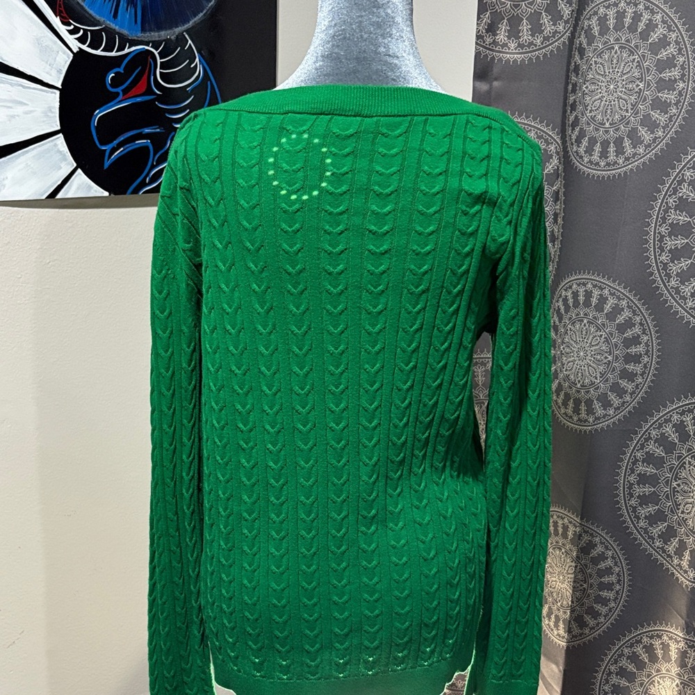 Tommy Hilfiger Green Cable Knit Sweater - Picture 4 of 5